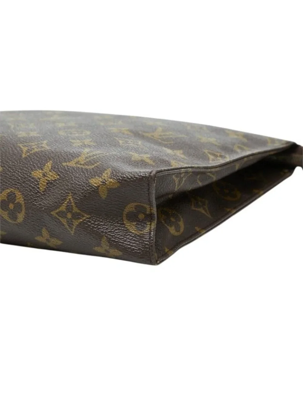 Louis Vuitton Monogram Poche Toilette 26 Clutch Pouch Brown Leather